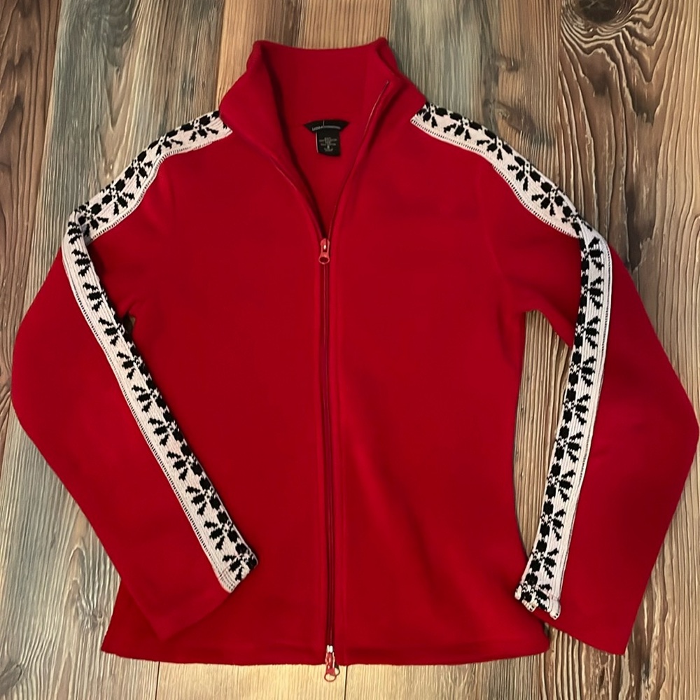 COPY - Red snowflake fleece zip up